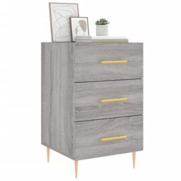 Berkfield Home Bedside Cabinet Grey Sonoma 40x40x66 cm Engineered Wood - Size: 40 x 40 x 66 cm - thumbnail 3