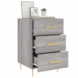 Berkfield Home Bedside Cabinet Grey Sonoma 40x40x66 cm Engineered Wood - Size: 40 x 40 x 66 cm - thumbnail 4