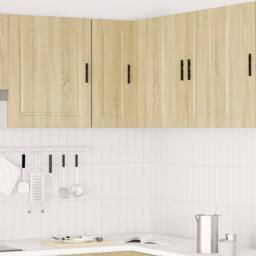 "Berkfield Home Kitchen Wall Corner Cabinet ""Porto"" Sonoma Oak Engineered Wood in Light Tan" - thumbnail 3