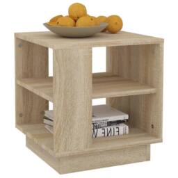 Berkfield Home Modern Coffee Table Sonoma Oak 40x40x43 cm Engineered Wood in Beige - Size: 40 x 40 x 43 cm - thumbnail 4