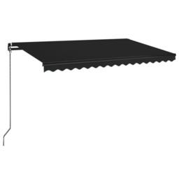 Berkfield Home Manual Retractable Awning with LED 450x350 cm Anthracite in Black - thumbnail 2