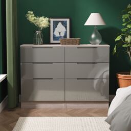 Ready Assembled 2 U Lucca 6 Drawer Wide Chest (Ready Assembled) in Grey - thumbnail 1