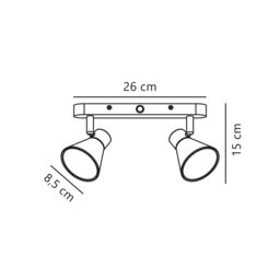 Nordlux Modern Indoor Spot Light Grey Metal GU10 Adjustable Head - Mains Powered, IP20 - thumbnail 2