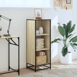 Berkfield Home Book Cabinet Sonoma Oak 40x35x107.5 cm Engineered Wood in Brown - thumbnail 3