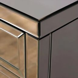 Interior Emporium Ltd Valencia Mirrored Chest of 6 Drawers - Pre-Assembled - Plain in Grey - thumbnail 4