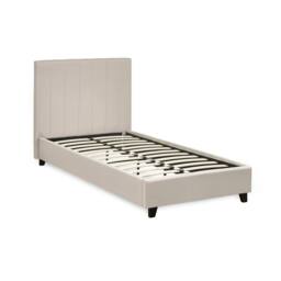 Cheshire Hazel Oatmeal Linen Upholstered Bed Frame - Single (90cm) in Beige