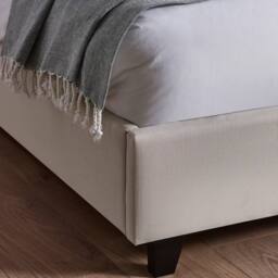 Cheshire Hazel Oatmeal Linen Upholstered Bed Frame - Single (90cm) in Beige - thumbnail 7