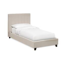 Cheshire Hazel Oatmeal Linen Upholstered Bed Frame - Single (90cm) in Beige - thumbnail 2