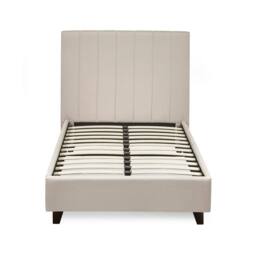 Cheshire Hazel Oatmeal Linen Upholstered Bed Frame - Single (90cm) in Beige - thumbnail 4