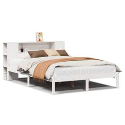 Berkfield Home Bookcase Bed without Mattress White 140x200 cm Solid Wood Pine - thumbnail 2