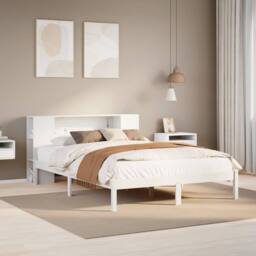 Berkfield Home Bookcase Bed without Mattress White 140x200 cm Solid Wood Pine - thumbnail 1