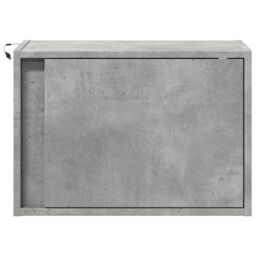 Berkfield Home Wall-mounted Bedside Cabinet with LED Lights Concrete Oak in Grey - thumbnail 6