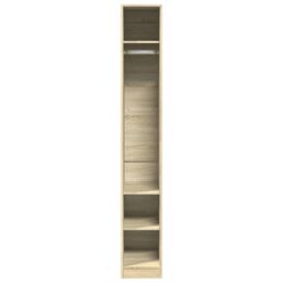 Berkfield Home Wardrobe Sonoma Oak 30x50x200 cm Engineered Wood in Brown - Size: 30 x 50 x 200 cm - thumbnail 4