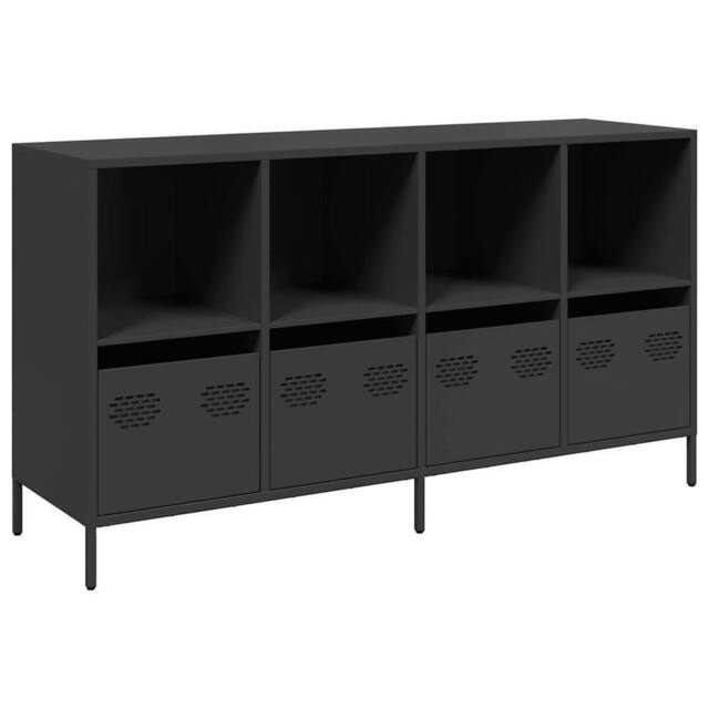 Berkfield Home Sideboard Black 135x39x73.5 cm Cold-rolled Steel - image 1