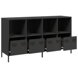 Berkfield Home Sideboard Black 135x39x73.5 cm Cold-rolled Steel - thumbnail 4