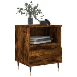 Berkfield Home Bedside Cabinet Smoked Oak 40x35x50 cm Engineered Wood in Brown - Size: 40 x 35 x 50 cm - thumbnail 3