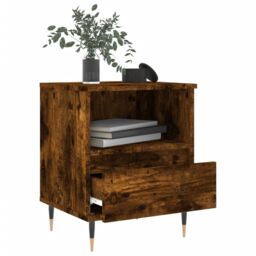 Berkfield Home Bedside Cabinet Smoked Oak 40x35x50 cm Engineered Wood in Brown - Size: 40 x 35 x 50 cm - thumbnail 4