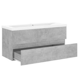 Berkfield Home Sink Cabinet with Built-in Basin Concrete Grey Engineered Wood - thumbnail 3