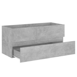 Berkfield Home Sink Cabinet with Built-in Basin Concrete Grey Engineered Wood - thumbnail 4