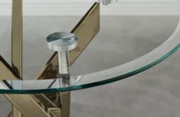 FurnitureboxUK Novara Round Tempered Glass Side End Table with Angled Starburst Metal Legs for Modern Glam Minimalist Living Room in Gold - thumbnail 4