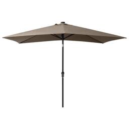 Berkfield Home Parasol with LEDs & Steel Pole Taupe 2x3 m - thumbnail 1
