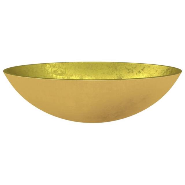 Berkfield Home Modern Basin Glass 50x37x14 cm Gold - Size: 50 x 37 x 14 cm - image 1