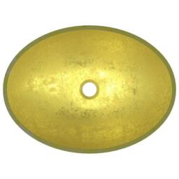 Berkfield Home Modern Basin Glass 50x37x14 cm Gold - Size: 50 x 37 x 14 cm - thumbnail 5