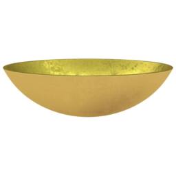 Berkfield Home Modern Basin Glass 50x37x14 cm Gold - Size: 50 x 37 x 14 cm