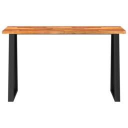Berkfield Home Console Table with Live Edge 140x40x80 cm Solid Wood Acacia in Brown - Size: 140 x 40 x 80 cm - thumbnail 4