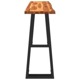 Berkfield Home Console Table with Live Edge 140x40x80 cm Solid Wood Acacia in Brown - Size: 140 x 40 x 80 cm - thumbnail 5