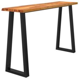 Berkfield Home Console Table with Live Edge 140x40x80 cm Solid Wood Acacia in Brown - Size: 140 x 40 x 80 cm - thumbnail 3