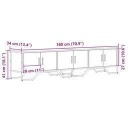 Berkfield Home TV Cabinet Sonoma Oak 180x34x41 cm Engineered Wood in Light Oak - Size: 180 x 34 x 41 cm - thumbnail 9