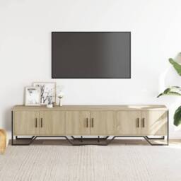 Berkfield Home TV Cabinet Sonoma Oak 180x34x41 cm Engineered Wood in Light Oak - Size: 180 x 34 x 41 cm