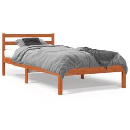 Berkfield Home Beautiful Bed Frame without Mattress Wax Brown 90x190 cm Single S - thumbnail 3