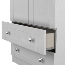 Ready Assembled 2 U Cumbria Tall 2 Drawer Double Wardrobe (Ready Assembled) in Mid Grey - Size: Large - thumbnail 7