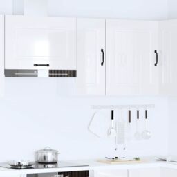 Berkfield Home Kitchen Wall Cabinet Kalmar High Gloss White Engineered Wood - thumbnail 3
