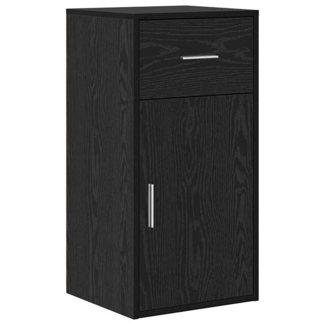 Berkfield Home Black Oak Storage Cabinet Black Oak MDF with Black Oak Veneer - image 1