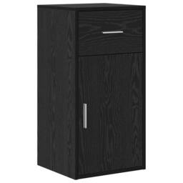 Berkfield Home Black Oak Storage Cabinet Black Oak MDF with Black Oak Veneer - thumbnail 1