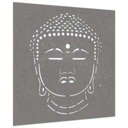 Berkfield Home Garden Wall Decoration 55x55 cm Corten Steel Buddha Head Design in Brown
