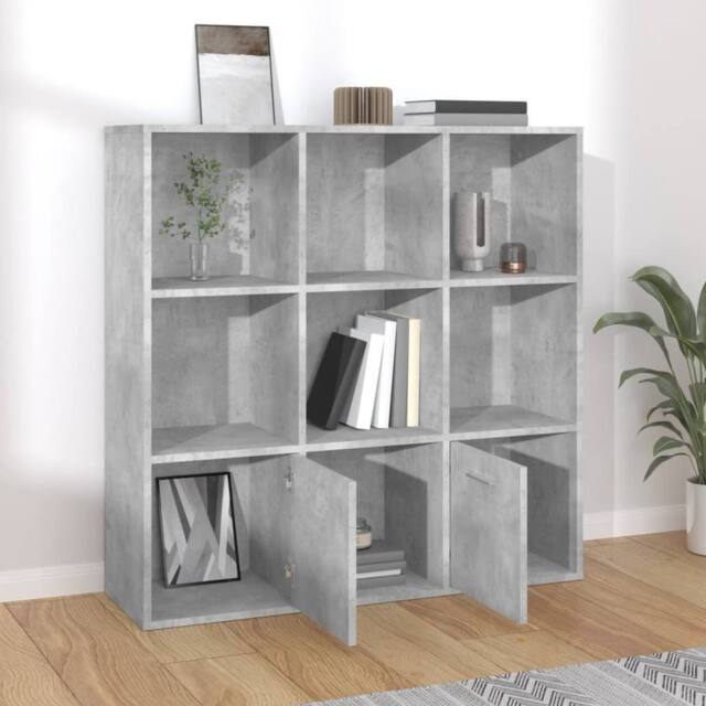 Berkfield Home Classic Book Cabinet Concrete Grey 98x30x98 cm Engineered Wood - Size: 98 x 30 x 98 cm - image 1