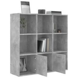 Berkfield Home Classic Book Cabinet Concrete Grey 98x30x98 cm Engineered Wood - Size: 98 x 30 x 98 cm - thumbnail 5