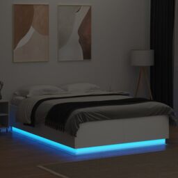 Berkfield Home Bed Frame with LED without Mattress White 150x200 cm King Size - thumbnail 4