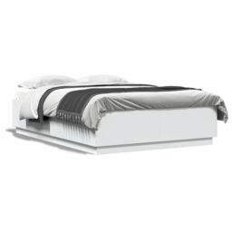 Berkfield Home Bed Frame with LED without Mattress White 150x200 cm King Size - thumbnail 5