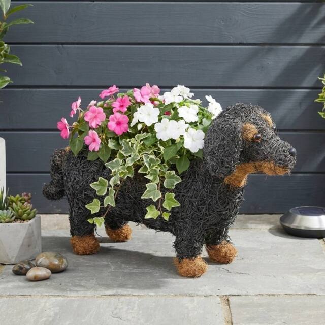 Garden Greatness Natural Rustic Dachshund Dog Planter - Size: 1 Pack - image 1