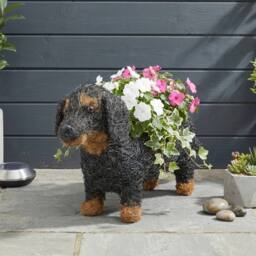Garden Greatness Natural Rustic Dachshund Dog Planter - Size: 1 Pack - thumbnail 2