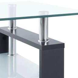 Berkfield Home Coffee Table Grey & Transparent 95x55x40 cm Tempered Glass - Size: 95 x 55 x 40 cm - thumbnail 5