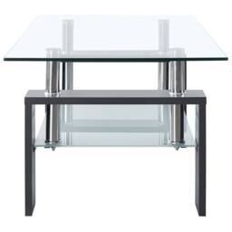 Berkfield Home Coffee Table Grey & Transparent 95x55x40 cm Tempered Glass - Size: 95 x 55 x 40 cm - thumbnail 3
