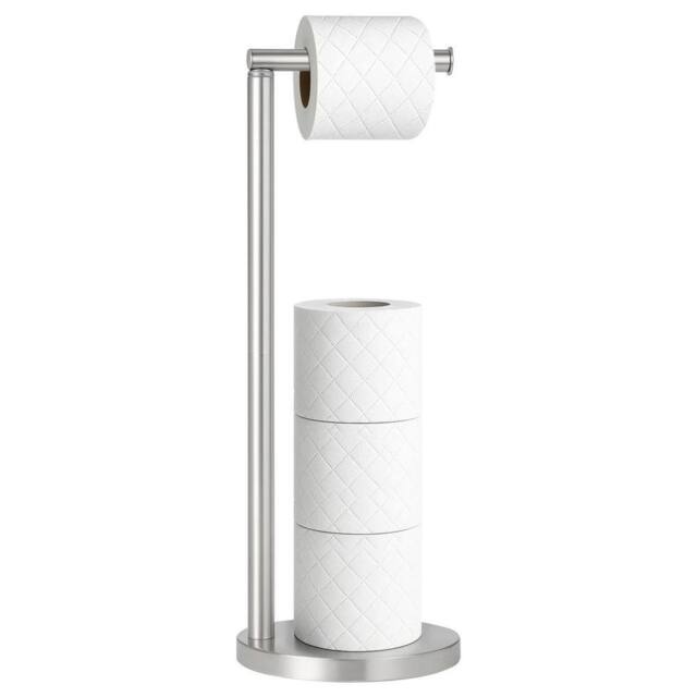 Kelvenix Freestanding Bathroom Tissue Paper Holder Stand in Silver - image 1