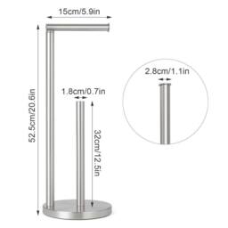 Kelvenix Freestanding Bathroom Tissue Paper Holder Stand in Silver - thumbnail 4