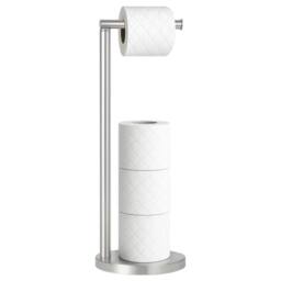 Kelvenix Freestanding Bathroom Tissue Paper Holder Stand in Silver - thumbnail 1
